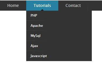 horizontal menu css color drop down option