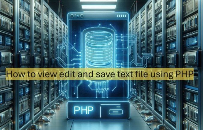 how to view edit save text file using php html